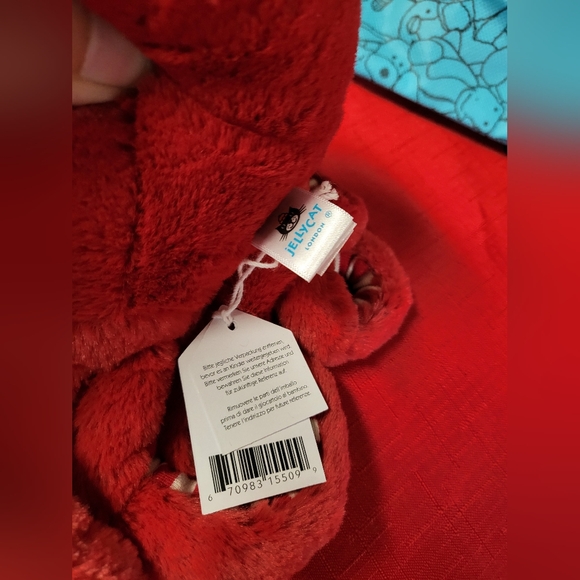 Jellycat Holiday Cranberry Octopus  - SMALL - w/jelly cat gift bag /dust bag - Picture 6 of 7